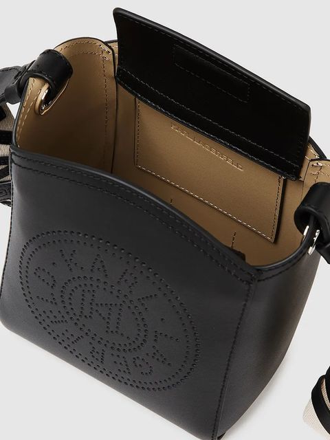 Karl Lagerfeld torebka skórzana K/CIRCLE kolor czarny A4W30067