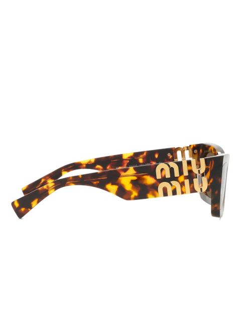 Miu Miu Eyewear angular tortoiseshell sunglasses - Brown - zdjęcie produktu nr 2