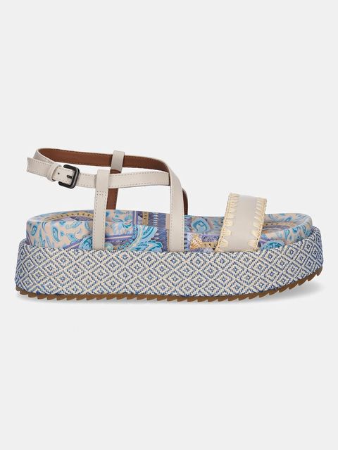 Kurt Geiger London sandały skórzane Chelsea Flatform Sandal damskie kolor beżowy na platformie 4352286109