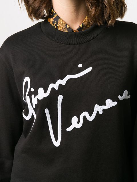 Versace GV Signature crew neck sweatshirt - Black