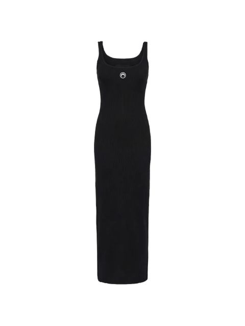 Marine Serre logo ribbed jersey dress - Black - zdjęcie produktu nr 1