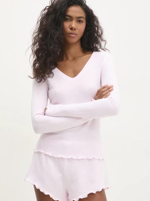 Answear.LAB piżama bawełniana kolor różowy bawełniana