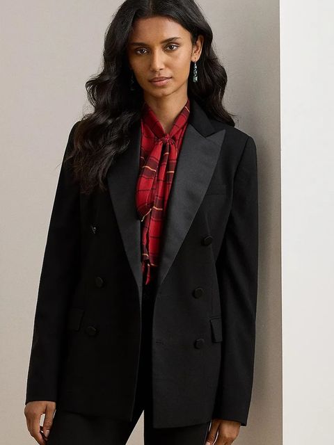 Lauren Ralph Lauren marynarka kolor czarny dwurzędowa gładka 200979959 - zdjęcie produktu nr 1