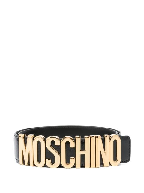 Moschino logo-lettering belt - Black - zdjęcie produktu nr 1