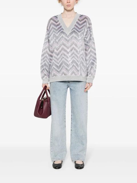 Missoni zigzag sequin-embellished jumper - Grey