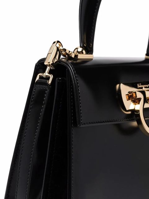 Ferragamo Gancini leather tote bag - Black