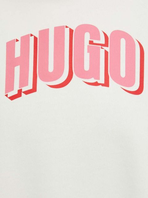 HUGO bluza damska kolor beżowy z nadrukiem 50508524