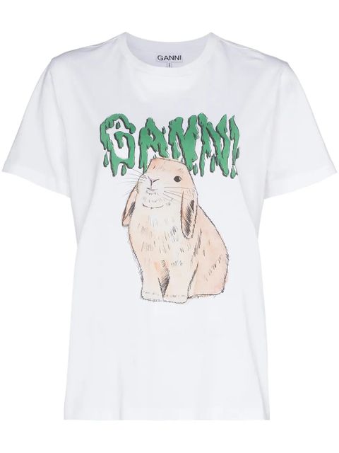 GANNI Rabbit logo T-shirt - White - zdjęcie produktu nr 1
