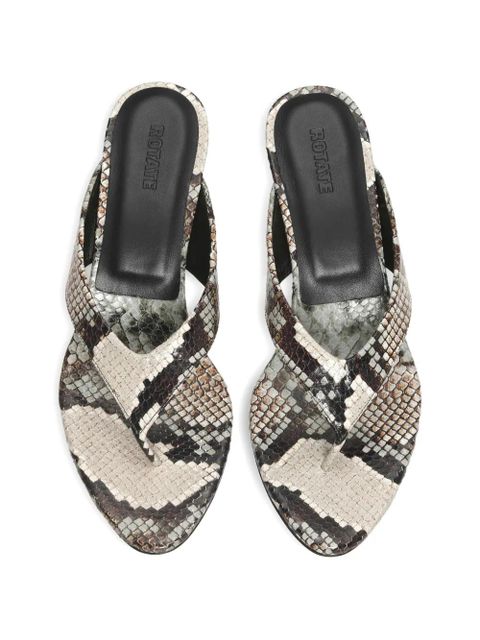 ROTATE BIRGER CHRISTENSEN snake-print leather mules - Neutrals - zdjęcie produktu nr 2