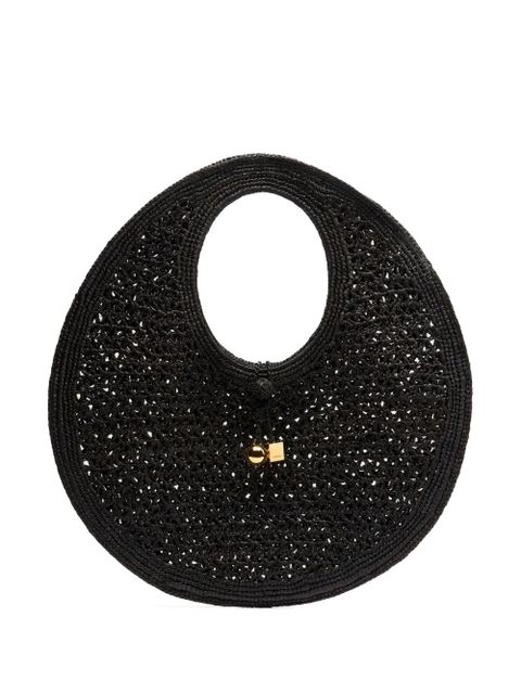 Jacquemus Le Rond Spiaggia raffia shoulder bag - Black - zdjęcie produktu nr 1