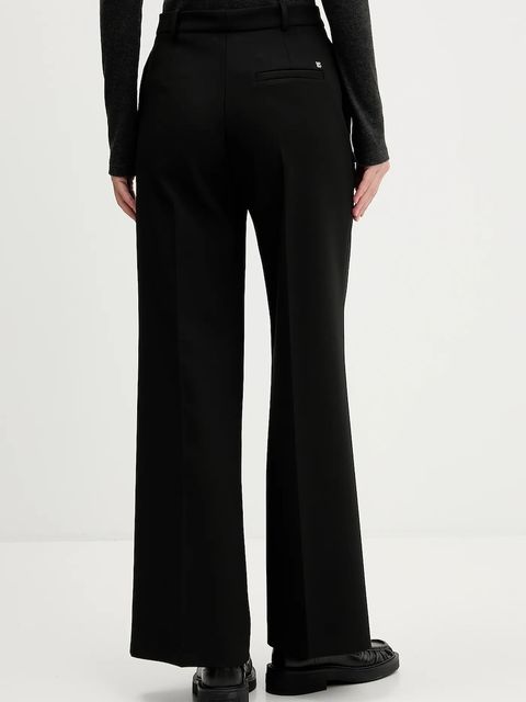 HUGO spodnie damskie kolor czarny szerokie high waist 50542647