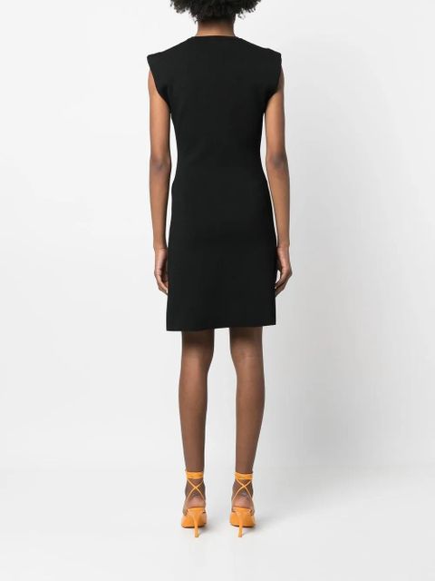 Yves Salomon fine-ribbed sleeveless mini dress - Black