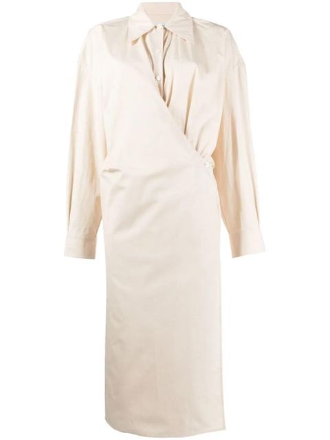 LEMAIRE Twisted cotton shirt dress - White - zdjęcie produktu nr 1