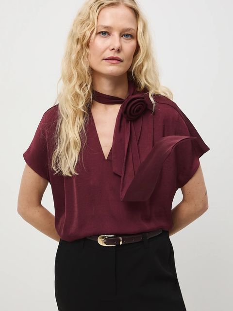 Medicine bluzka damska kolor bordowy gładka - zdjęcie produktu nr 1