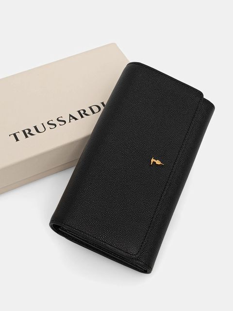 Trussardi portfel skórzany damski kolor czarny I022E000048N