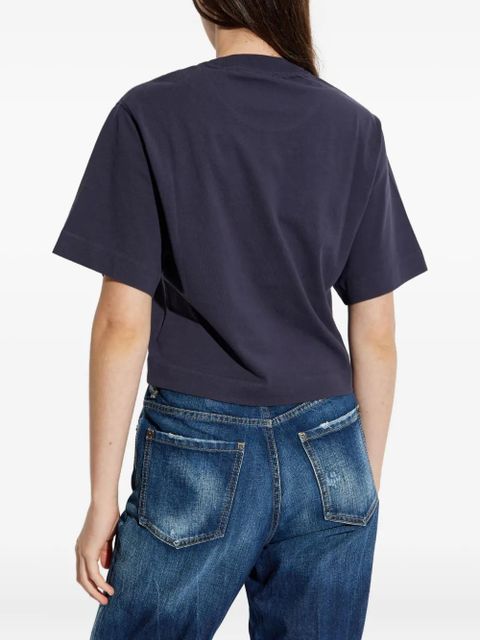 Off-White logo-embroidered T-shirt - Blue