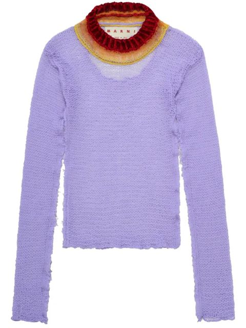 Marni long-sleeve open-knit jumper - Purple - zdjęcie produktu nr 1