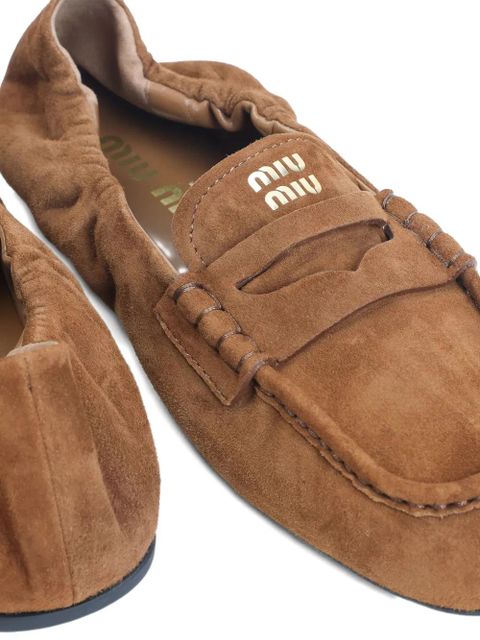 Miu Miu suede loafers - Brown