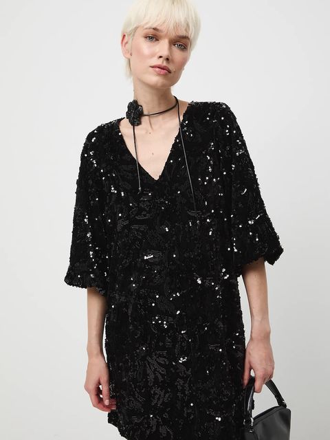 Medicine sukienka kolor czarny mini oversize