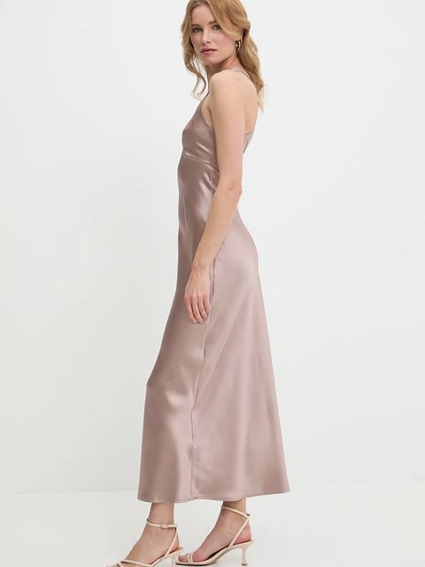 Answear.LAB sukienka kolor brązowy maxi dopasowana