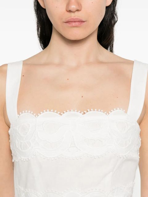 Self-Portrait lace-trimmed dress - White