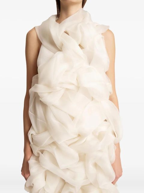 KHAITE Welles ruffled dress - Neutrals - zdjęcie produktu nr 2