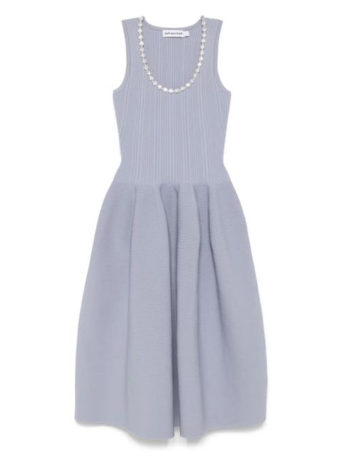 Self-Portrait rhinestone-embellished midi dress - Blue - zdjęcie produktu nr 1