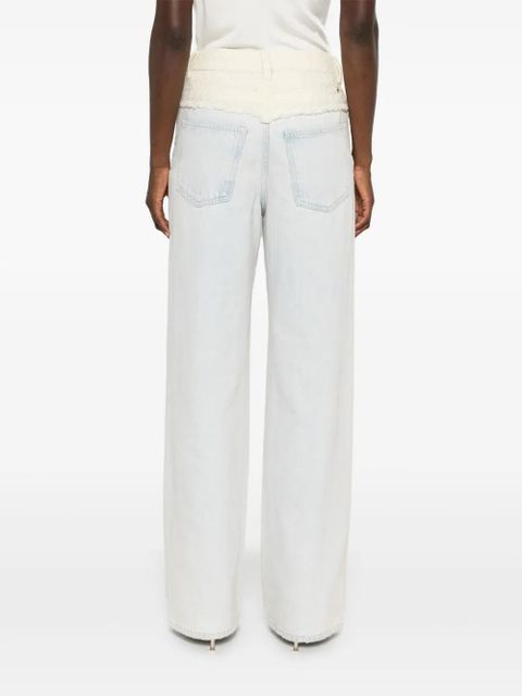 Givenchy 4G Liquid-button tweed-panel jeans - Blue