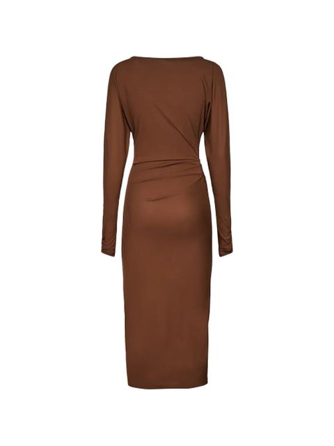 Max Mara ruched long-sleeve dress - Brown - zdjęcie produktu nr 2