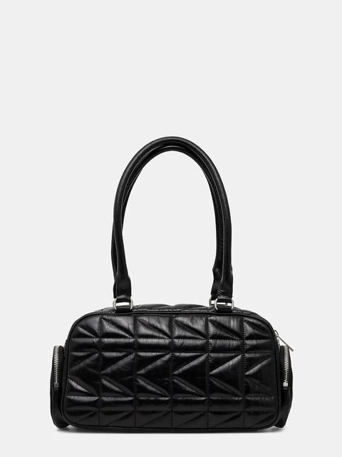 Karl Lagerfeld torebka skórzana K/KUILT kolor czarny B1W30089 - zdjęcie produktu nr 2