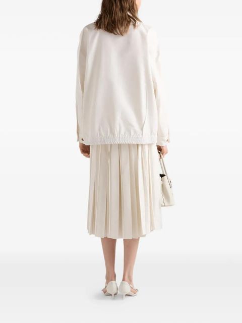 Prada silk faille pleated skirt - Neutrals