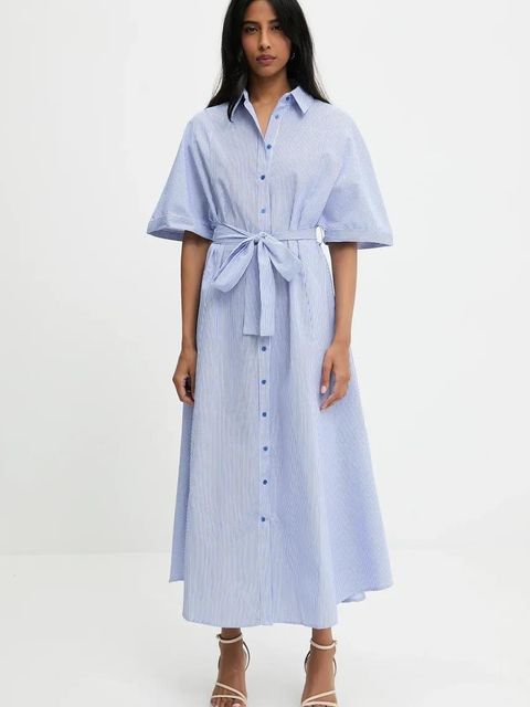 Answear.LAB sukienka kolor niebieski maxi rozkloszowana - zdjęcie produktu nr 1