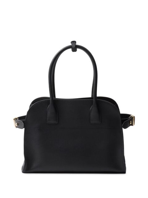 Prada logo-lettering leather tote bag - Black - zdjęcie produktu nr 2