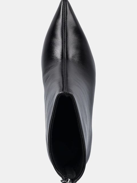 BOSS botki skórzane Gracey damskie kolor czarny na słupku 50552784