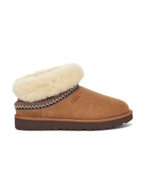 UGG śniegowce zamszowe Classic Mini Crescent kolor brązowy 1158262-CHE