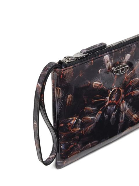 Diesel tarantula-print wristlet pouch - Black