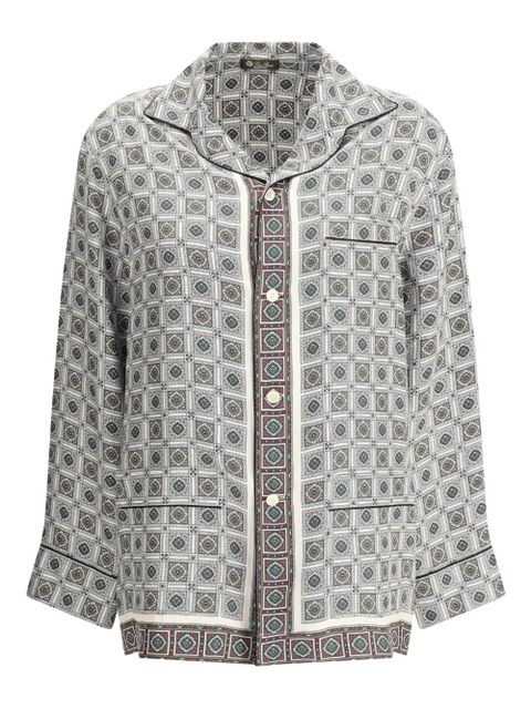 Loro Piana geometric-print silk shirt - Grey - zdjęcie produktu nr 1
