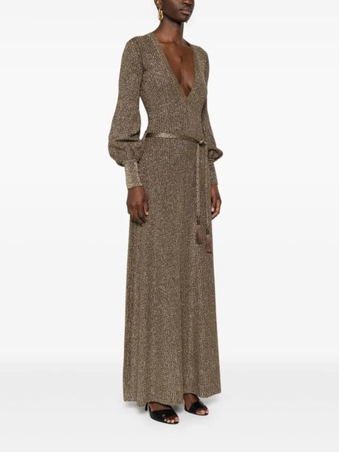 TOM FORD V-neck open-back maxi dress - Gold - zdjęcie produktu nr 2