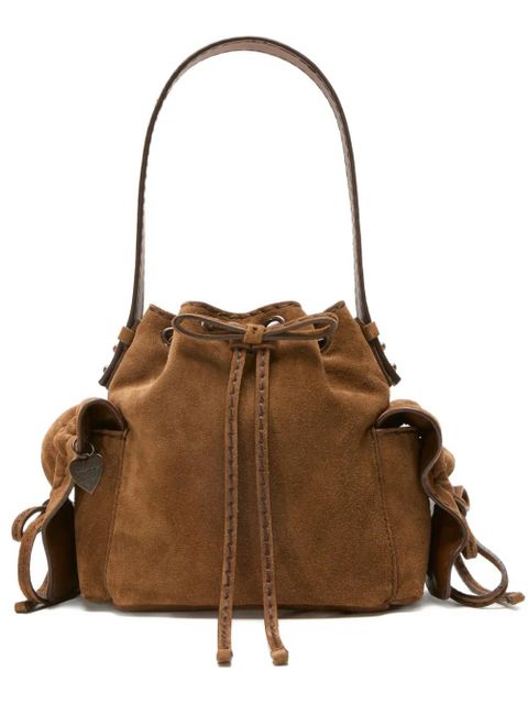 Acne Studios mini multipocket suede shoulder bag - Brown - zdjęcie produktu nr 1