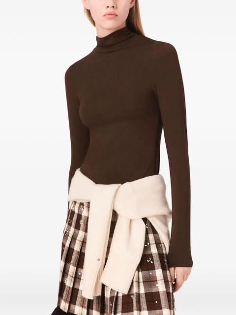 Maje roll-neck top - Brown