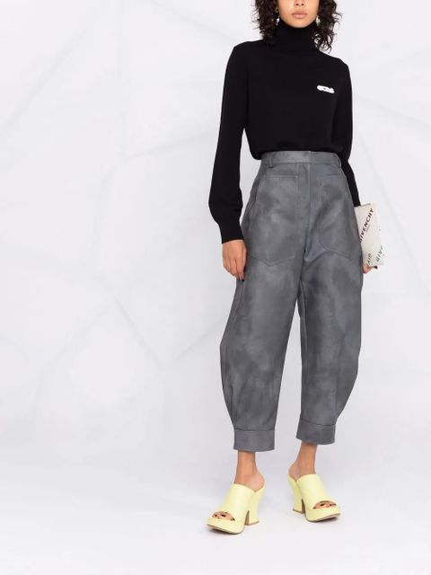 GCDS embroidered logo roll neck jumper - Black