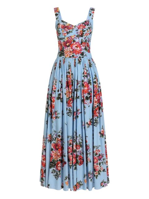 Dolce & Gabbana flower bouquet-print maxi dress - Blue - zdjęcie produktu nr 1