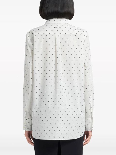 Marni polka dot-print poplin shirt - White