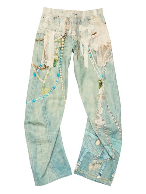Acne Studios lace-chain cotton jeans - Blue - zdjęcie produktu nr 1