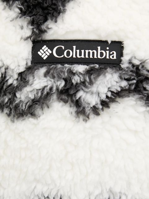 Columbia bluza polarowa Rare Escape kolor biały z kapturem wzorzysta 2135371