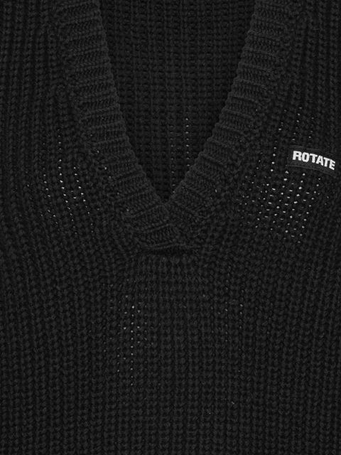 ROTATE BIRGER CHRISTENSEN V-neck knitted vest - Black