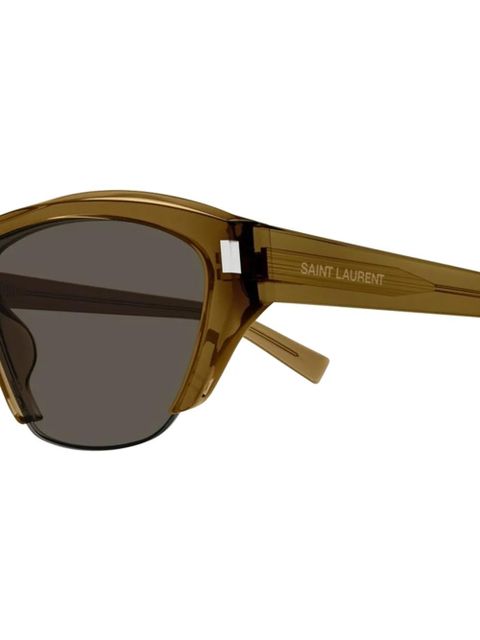 Saint Laurent geometric-frame sunglasses - Brown