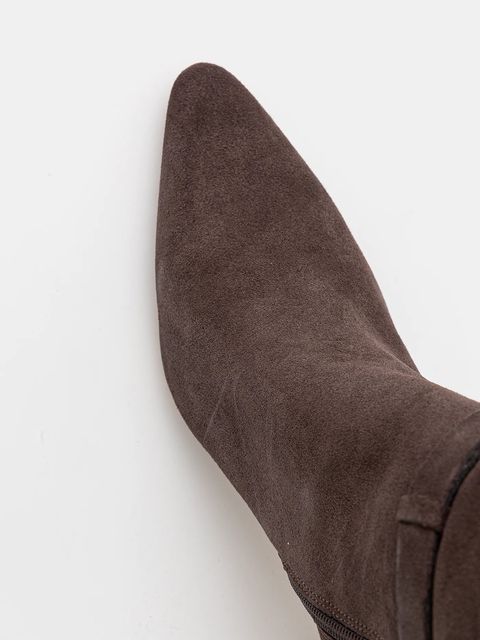 Steve Madden kozaki zamszowe Sirrens damskie kolor brązowy na szpilce 11004776