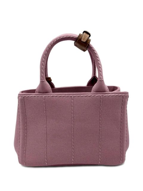 Prada logo-embroidered tote bag - Pink - zdjęcie produktu nr 2