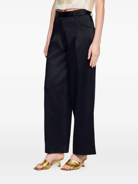 SANDRO satin trousers - Black